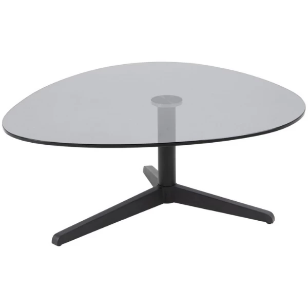 Table Basse Bartos 84x77 - Noir/verre 1 Table Basse Bartos 84x77 - Noir/verre