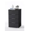 Table De Chevet Nacho 46cm Avec 4 Tiroirs - Noir