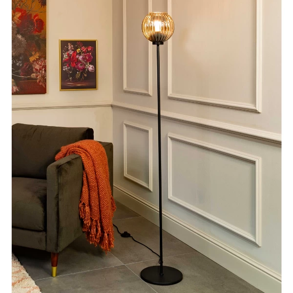 Lampadaire Lavinia 25x155cm - Verre Fumé 2 Lampadaire Lavinia 25x155cm - Verre Fumé – Image 2