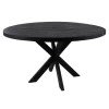 Table à Manger Geraldton Rond 100cm Bois De Manguier - Noir