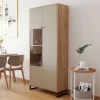 Vitrine Inda 2 Portes - Beige/noyer