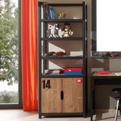 Bibliothèque Alex Industrielle - Brun/noir