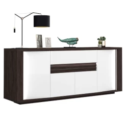 Buffet Armin 220x55x80cm 4 Portes & 1 Tiroir - Brun/blanc -Magasin De Meubles Ontwerp zonder titel 2022 05 25T141310.925 b6c1