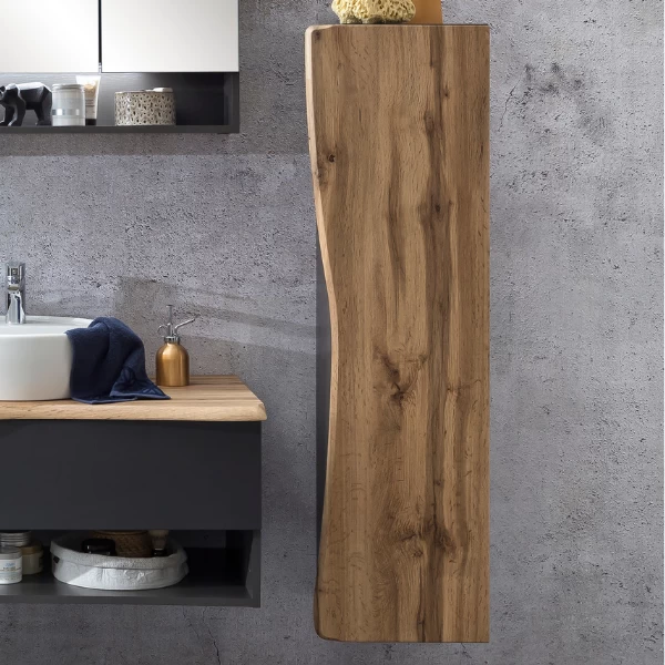 Armoire Colonne Karan 37cm 1 Porte - Chêne/anthracite 1 Armoire Colonne Karan 37cm 1 Porte - Chêne/anthracite