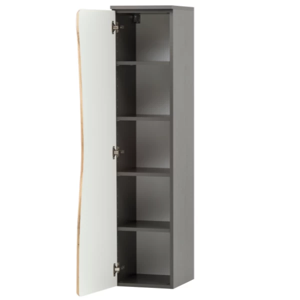 Armoire Colonne Karan 37cm 1 Porte - Chêne/anthracite 8 Armoire Colonne Karan 37cm 1 Porte - Chêne/anthracite – Image 8