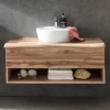 Meuble Lavabo Karan 101cm Avec Lavabo Et 1 Tiroir - Chêne