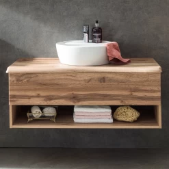 Meuble Lavabo Karan 101cm Avec Lavabo Et 1 Tiroir - Chêne