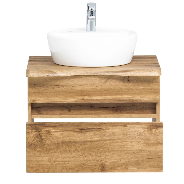 Armoire à Lavabo Vikas 61cm 2 Tiroirs - Chêne 10 Armoire à Lavabo Vikas 61cm 2 Tiroirs - Chêne – Image 10