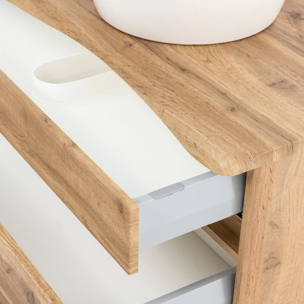 Armoire à Lavabo Vikas 61cm 2 Tiroirs - Chêne 7 Armoire à Lavabo Vikas 61cm 2 Tiroirs - Chêne – Image 7