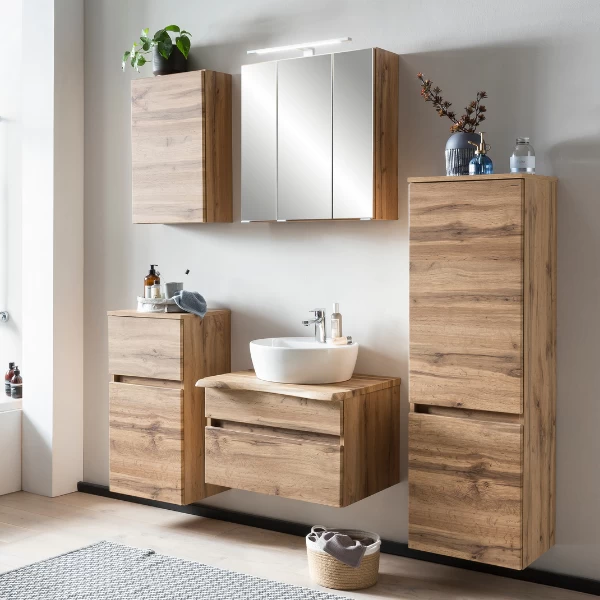 Armoire à Lavabo Vikas 61cm 2 Tiroirs - Chêne 2 Armoire à Lavabo Vikas 61cm 2 Tiroirs - Chêne – Image 2