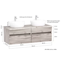 Armoire à Lavabo Vikas 121cm 4 Tiroirs - Chêne -Magasin De Meubles Ontwerp zonder titel 2022 06 24T143158.642 d361