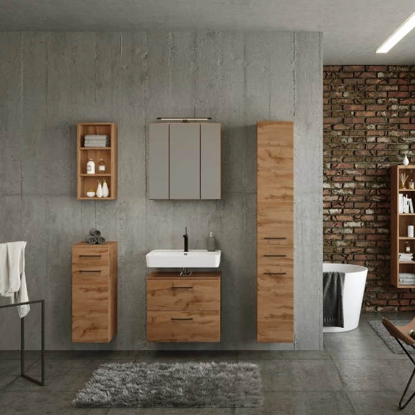 Etagère De Salle De Bain Malvo 30cm - Chêne 3 Etagère De Salle De Bain Malvo 30cm - Chêne – Image 3