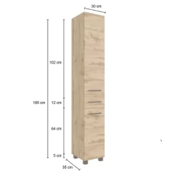 Meuble Colonne Malvo 30cm 2 Portes & 1 Tiroir - Chêne/noir 13 Meuble Colonne Malvo 30cm 2 Portes & 1 Tiroir - Chêne/noir -Magasin De Meubles Ontwerp zonder titel 2022 06 30T092531.730 efff