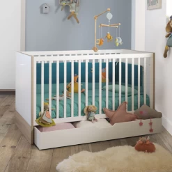 Lit Bébé Gabriel 70x140 Avec 2 Pans De Lit - Blanc