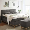 Lit Boxspring Elza 160x200cm Avec Matelas Et Sur-matelas - Anthracite