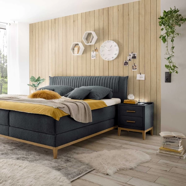 Table De Chevet Kastrup 2 Tiroirs Avec éclairage Et Porte USB - Anthracite 3 Table De Chevet Kastrup 2 Tiroirs Avec éclairage Et Porte USB - Anthracite – Image 3