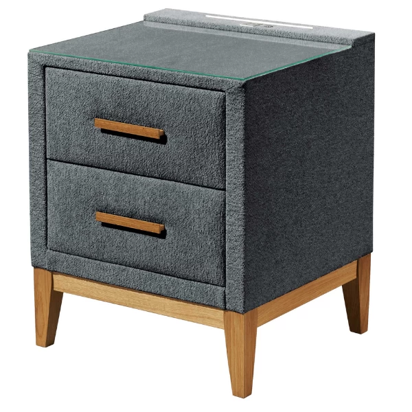 Table De Chevet Kastrup 2 Tiroirs Avec éclairage Et Porte USB - Anthracite 7 Table De Chevet Kastrup 2 Tiroirs Avec éclairage Et Porte USB - Anthracite – Image 7