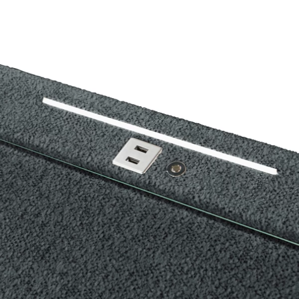 Table De Chevet Kastrup 2 Tiroirs Avec éclairage Et Porte USB - Anthracite 4 Table De Chevet Kastrup 2 Tiroirs Avec éclairage Et Porte USB - Anthracite – Image 4