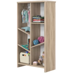 Armoire Binno 4 étagères 1 Tringle - Chêne/blanc