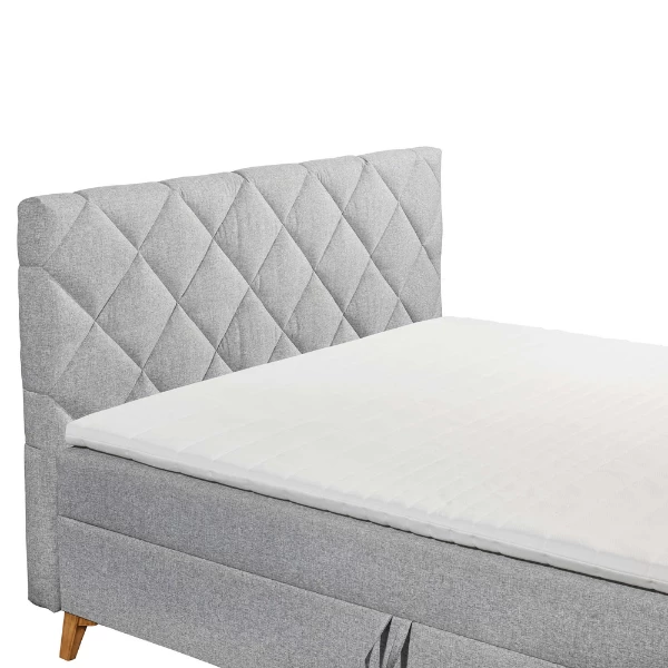 Lit Boxspring Redford 160x200cm Avec Espace De Rangement - Gris 2 Lit Boxspring Redford 160x200cm Avec Espace De Rangement - Gris – Image 2