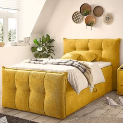 Lit Boxspring Tivoli 140x200cm Avec Rangement - Safran