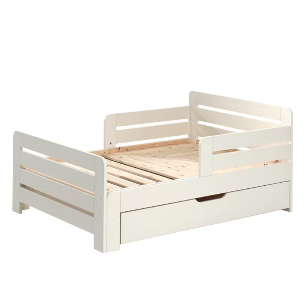 Lit Extensible Jumper Avec Tiroir De Lit - Blanc 8 Lit Extensible Jumper Avec Tiroir De Lit - Blanc – Image 8