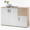Commode Debby 3 Portes Et 2 Tiroirs - Blanc/chêne Sonoma