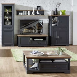 Meuble TV Samine 143cm 1 Porte & 1 Tiroir - Graphite/chêne -Magasin De Meubles Ontwerp zonder titel 2022 08 29T082814.522 9e7b