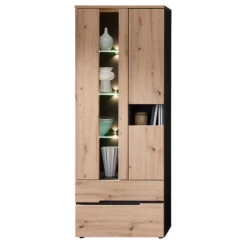 Armoire Vitrine Medina 3 Portes & 2 Tiroirs - Chêne/anthracite 6 Armoire Vitrine Medina 3 Portes & 2 Tiroirs - Chêne/anthracite -Magasin De Meubles Ontwerp zonder titel 2022 08 29T142228.973 1f00