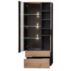 Armoire Vitrine Medina 3 Portes & 2 Tiroirs - Chêne/anthracite 7 Armoire Vitrine Medina 3 Portes & 2 Tiroirs - Chêne/anthracite -Magasin De Meubles Ontwerp zonder titel 2022 08 29T142256.076 76c5