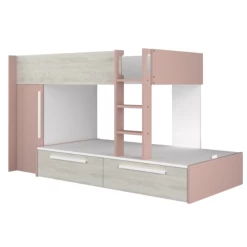 Lit Superposé Fleur Avec Armoire Et Tiroirs - Vieux Rose 18 Lit Superposé Fleur Avec Armoire Et Tiroirs - Vieux Rose -Magasin De Meubles Ontwerp zonder titel 2022 10 24T132022.596 9453