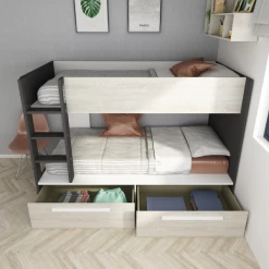 Lit Superposé Fleur Avec Tiroirs De Lit - Gris -Magasin De Meubles Ontwerp zonder titel 2022 10 24T141605.594 e1e1