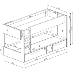 Lit Superposé Fleur Avec Tiroirs De Lit - Blanc -Magasin De Meubles Ontwerp zonder titel 2022 10 24T142313.775 beb3