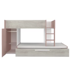 Lit Superposé Fleur Avec Armoire Et Tiroir-lit - Vieux Rose -Magasin De Meubles Ontwerp zonder titel 2022 10 24T143839.347 2587