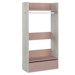 Armoire Bo0 Avec Tiroir, étagère à Chapeaux Et Tringle à Vêtements - Pin/ Vieux Rose -Magasin De Meubles Ontwerp zonder titel 2022 10 24T160234.487 c49e