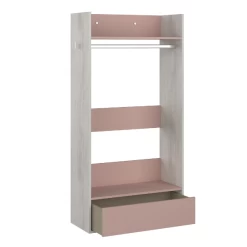 Armoire Bo0 Avec Tiroir, étagère à Chapeaux Et Tringle à Vêtements - Pin/ Vieux Rose -Magasin De Meubles Ontwerp zonder titel 2022 10 24T160305.561 5591