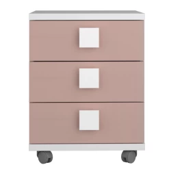 Table De Chevet Bo0 Avec Roulettes, 3 Tiroirs Et Poignée Carrée - Blanc/ Vieux Rose 9 Table De Chevet Bo0 Avec Roulettes, 3 Tiroirs Et Poignée Carrée - Blanc/ Vieux Rose -Magasin De Meubles Ontwerp zonder titel 2022 10 24T163248.195 82d8