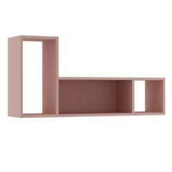 Support Mural Bo0 98x24 Cm Avec 3 Compartiments - Vieux Rose