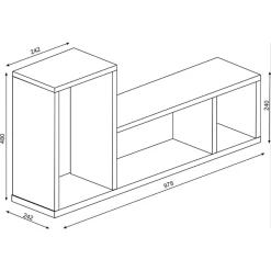 Support Mural Bo0 98x24 Cm Avec 3 Compartiments - Vieux Rose -Magasin De Meubles Ontwerp zonder titel 2022 11 02T164156.864 995a