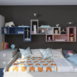 Support Mural Bo0 98x24 Cm Avec 3 Compartiments - Vieux Rose -Magasin De Meubles Ontwerp zonder titel 2022 11 02T164228.204 0368