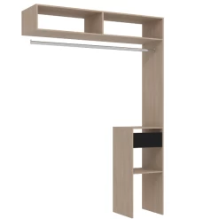 Armoire Botan 140cm, 1 Tiroir & 1 Tringle - Chêne