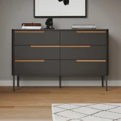 Commode Switch 130 Cm 6 Tiroirs - Anthracite