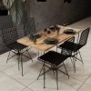 Dragon Dining Table | 100% Melamine | Metal Frame | Oak Black