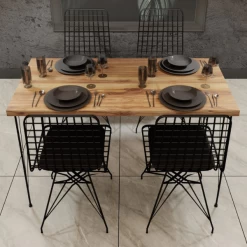 Dragon Dining Table | 100% Melamine | Metal Frame | Oak Black -Magasin De Meubles Ontwerp zonder titel 2023 01 30T081957.845 95b0