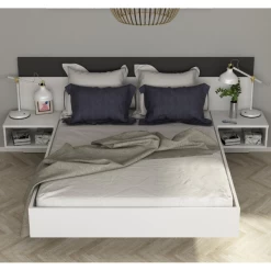 Lit Suspendu Noa 140x190 Cm - Couleur Blanc Brillant/graphite -Magasin De Meubles Ontwerp zonder titel 2023 02 01T165815.399 98ba