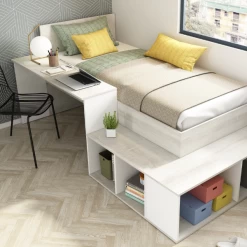 Lit Quinn 90x200 Cm Avec Bureau Et Rangement - Pin/blanc -Magasin De Meubles Ontwerp zonder titel 2023 02 06T092837.794 cab0