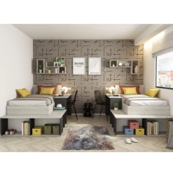 Lit Quinn 90x200 Cm Avec Bureau Et Rangement - Pin/gris -Magasin De Meubles Ontwerp zonder titel 2023 02 06T131127.409 44b1