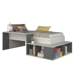 Lit Quinn 90x200 Cm Avec Bureau Et Rangement - Pin/gris -Magasin De Meubles Ontwerp zonder titel 2023 02 06T131155.429 bcd6
