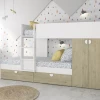 Lit Superposé Jip Avec Armoire Et Tiroirs - Chêne/blanc/blanc