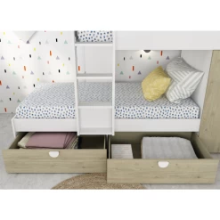 Lit Superposé Jip Avec Armoire Et Tiroirs - Chêne/blanc/blanc -Magasin De Meubles Ontwerp zonder titel 2023 02 06T160514.949 5f06